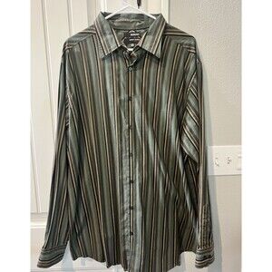 Murano Modern Comfort Mens Plaid Long Sleeve Button Down Shirt 2XT Office Casual